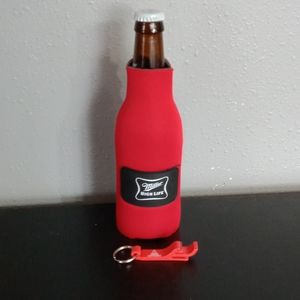 ⏳ New Miller High Life Beer Bottle Koozie + Key Chain Bottle Opener